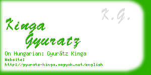 kinga gyuratz business card